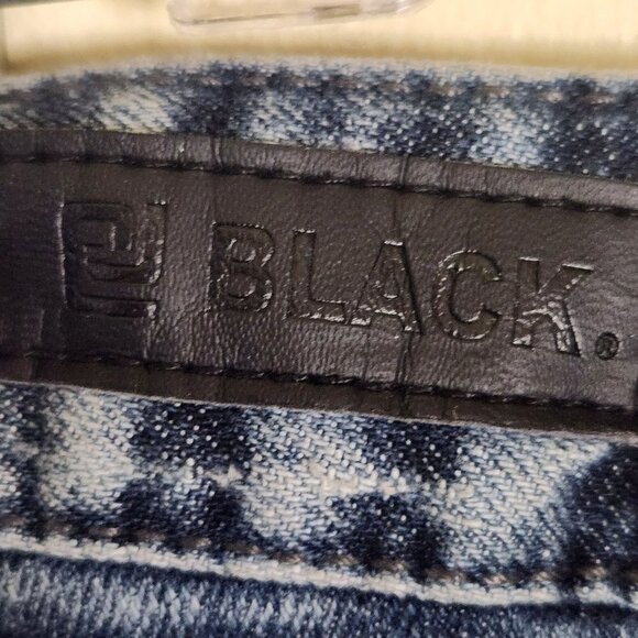 C J Black Skinny Flex Premium Denim Destroyed Distressed Jeans Size 34x32 - Picture 10 of 12